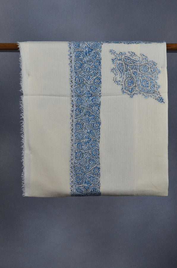 Ivory Dourdar Pashmina Mussar