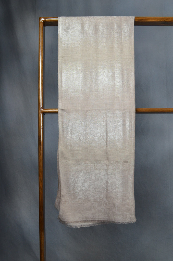Natural Base Zari Jacquard Scarf