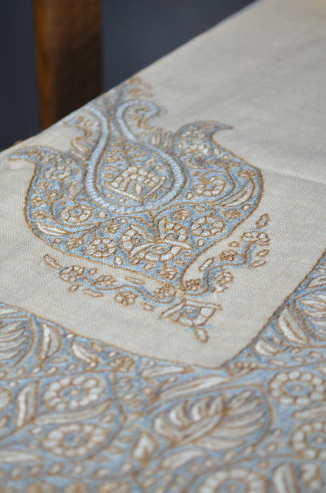 Ivory Dourdar Pashmina Mussar