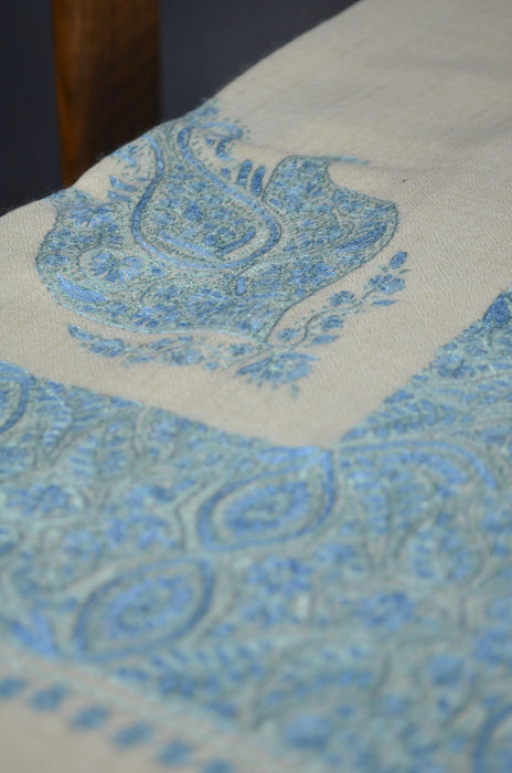 Ivory Dourdar Pashmina Mussar