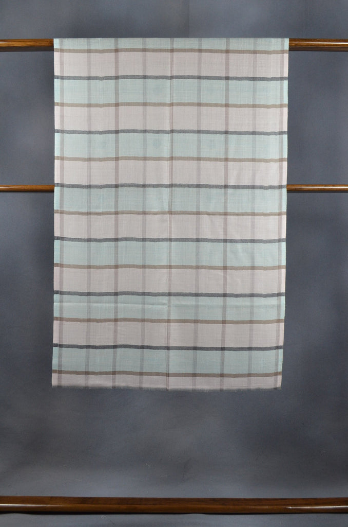 Multicolor Check Merino & Silk Scarf