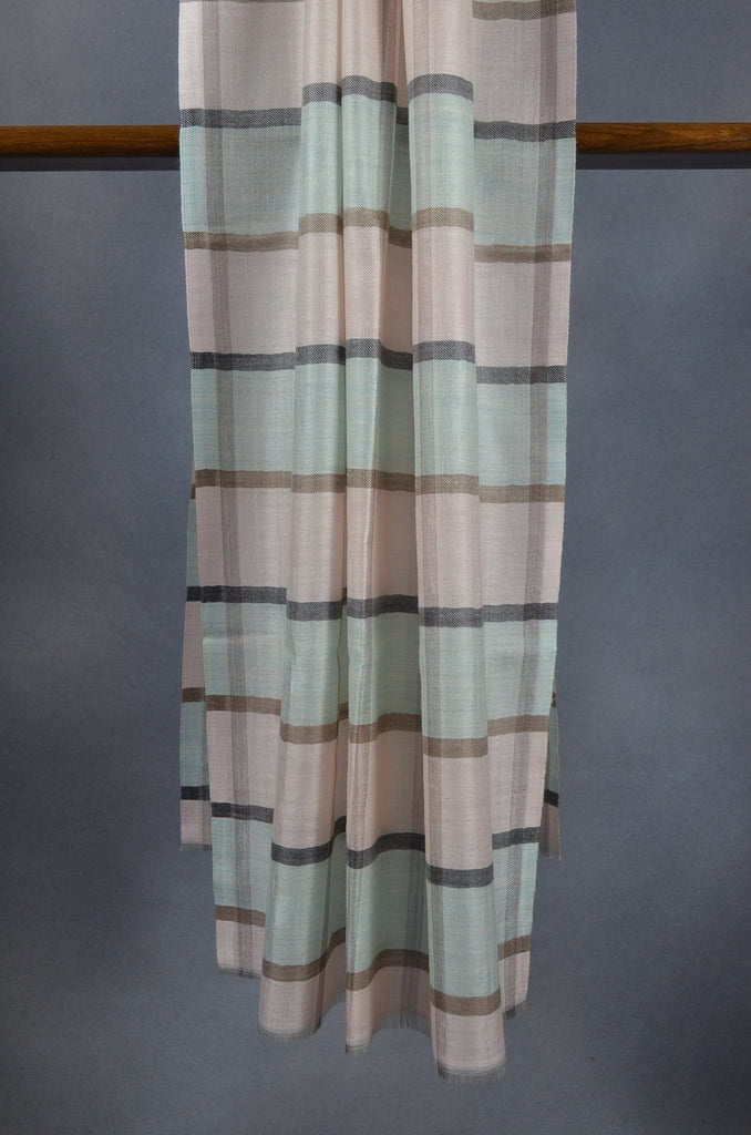 Multicolor Check Merino & Silk Scarf