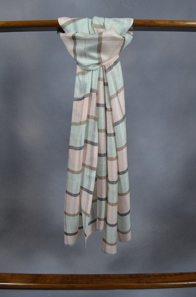 Multicolor Check Merino & Silk Scarf