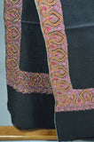 Black Base Big Red Border Embroidery Cashmere Pashmina Shawl