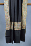 Black Base Big Red Blue Border Embroidery Cashmere Pashmina Shawl