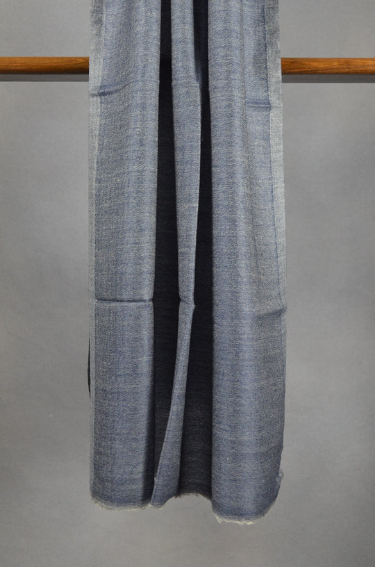 Grey & Light Green Reversible Merino & Silk Scarf