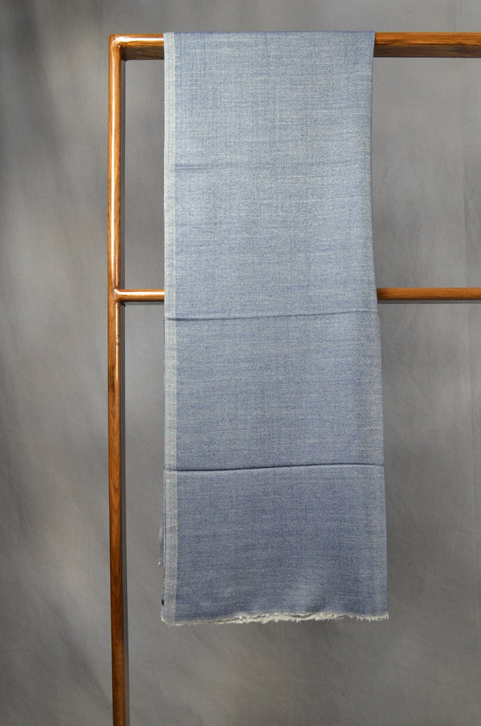 Grey & Light Green Reversible Merino & Silk Scarf