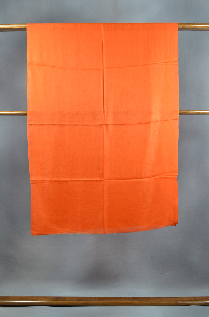 Extra-light weight Orange Color Merino Silk Scarf