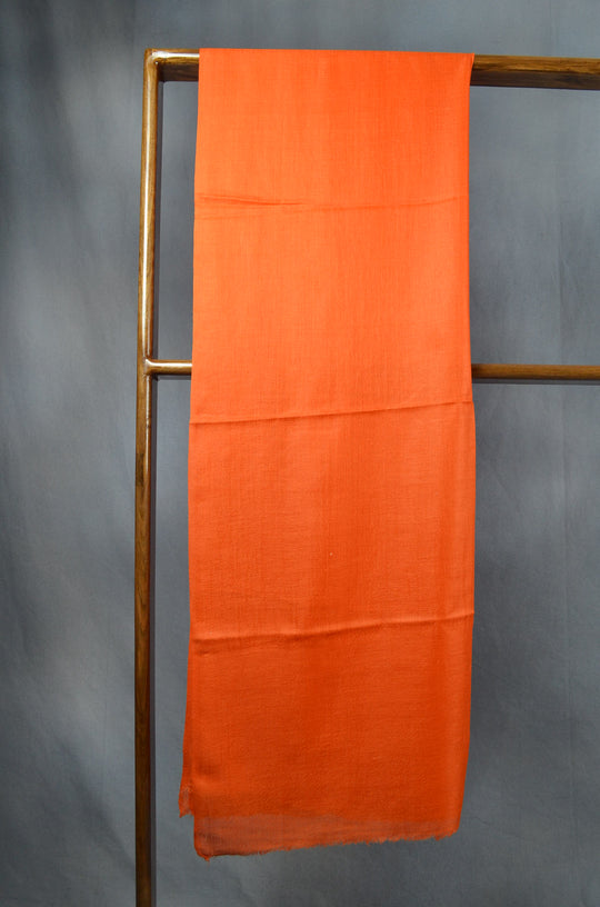 Extra-light weight Orange Color Merino Silk Scarf