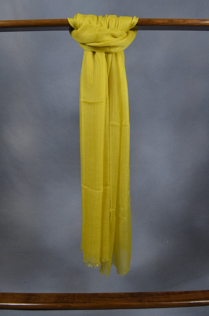 Extra-light weight Cadmium Yellow Color Merino Silk Scarf