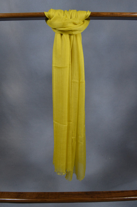 Extra-light weight Cadmium Yellow Color Merino Silk Scarf