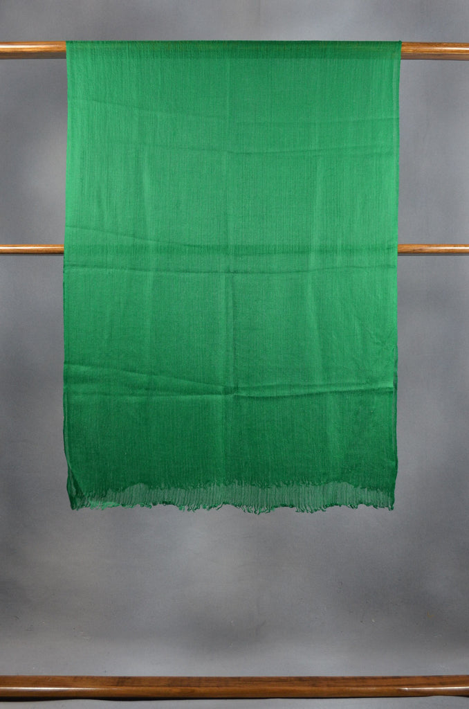 Extra-light weight Pine Green Color Merino Silk Scarf