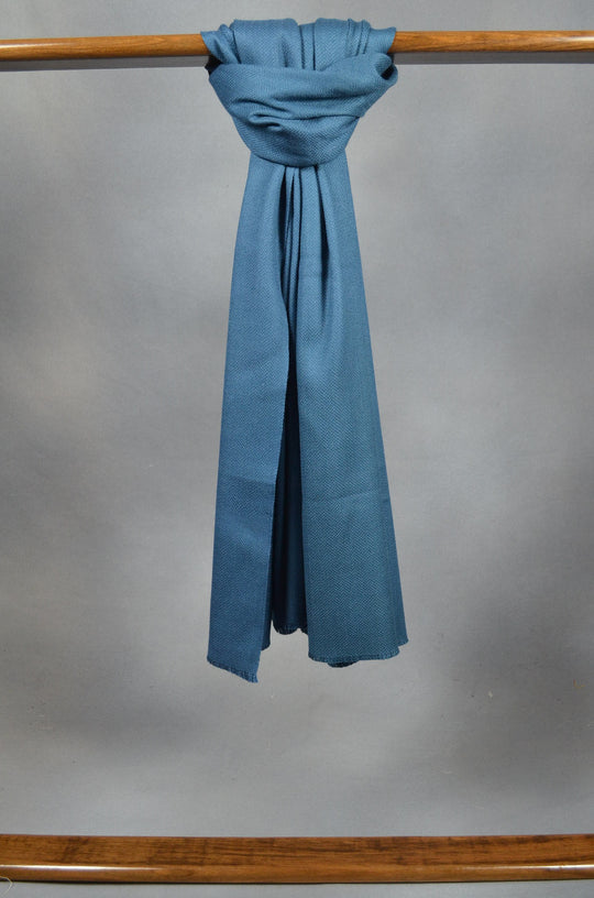 Blue Base Thick Merino & Silk Scarf