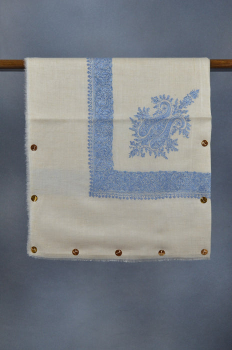 Ivory Neemdoor Pashmina Mussar