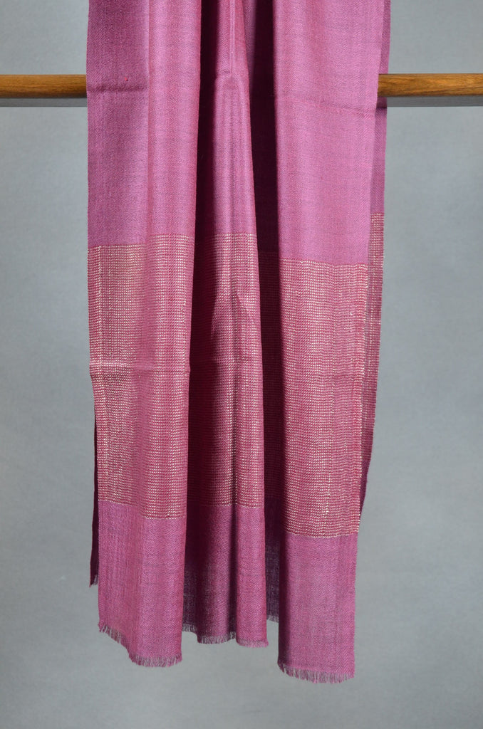 Border Pattern Pink Merino & Silk Scarf