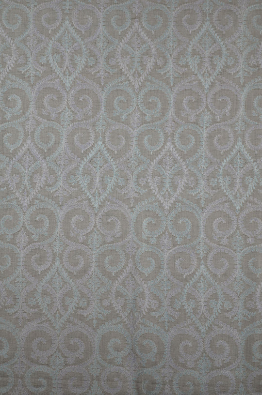 3 Yard Pashmina Full Embroidery  Jamawar Shawl in Natural Base