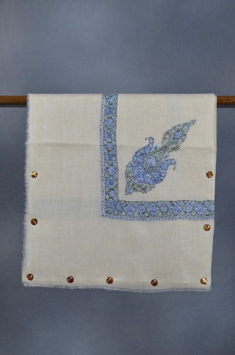 Ivory Neemdoor Pashmina Mussar