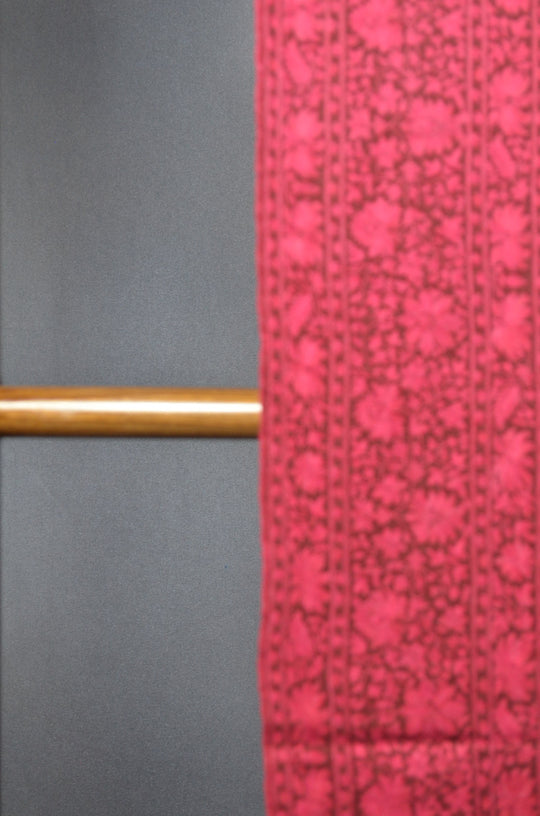3 Yard Maroon Pashmina Jamawar Full Embroidery Shawl