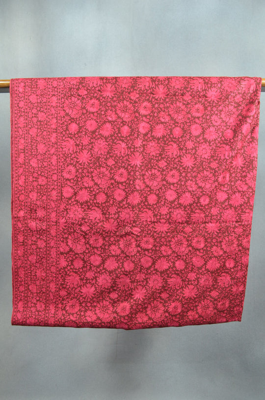3 Yard Maroon Pashmina Jamawar Full Embroidery Shawl
