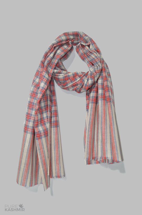 Beautiful Plaid Handwoven Cashmere Pashmina Shawl