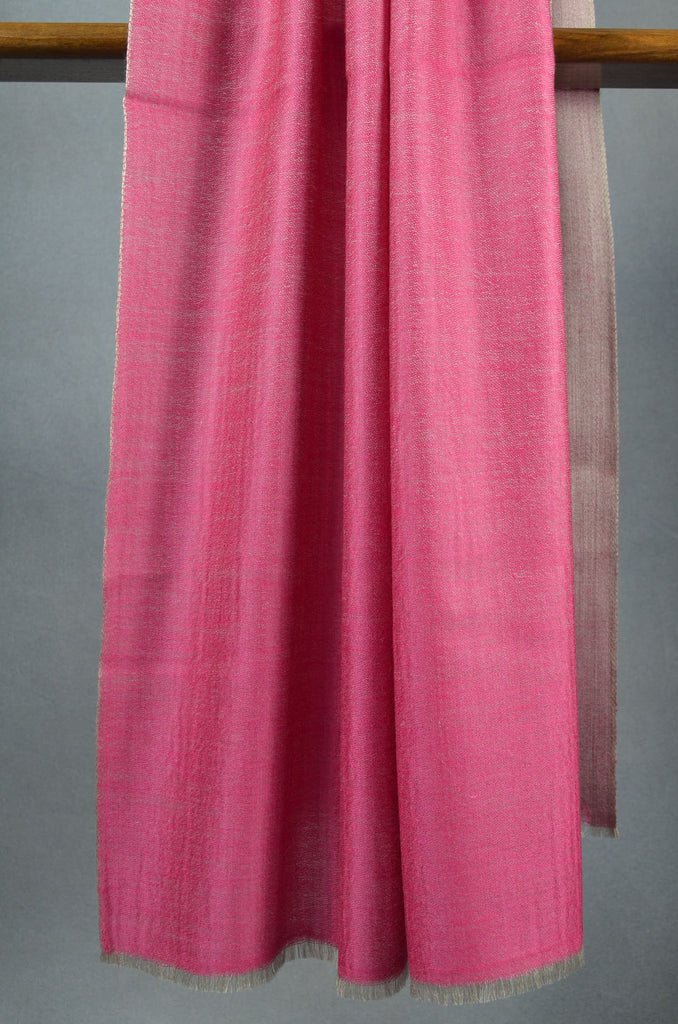 Pink Reversible Merino & Silk Scarf