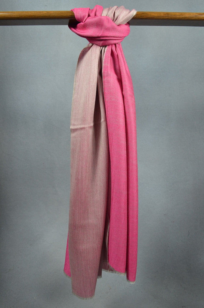 Pink Reversible Merino & Silk Scarf