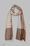 Beige and Brown  Handwoven Cashmere Pashmina Shawl