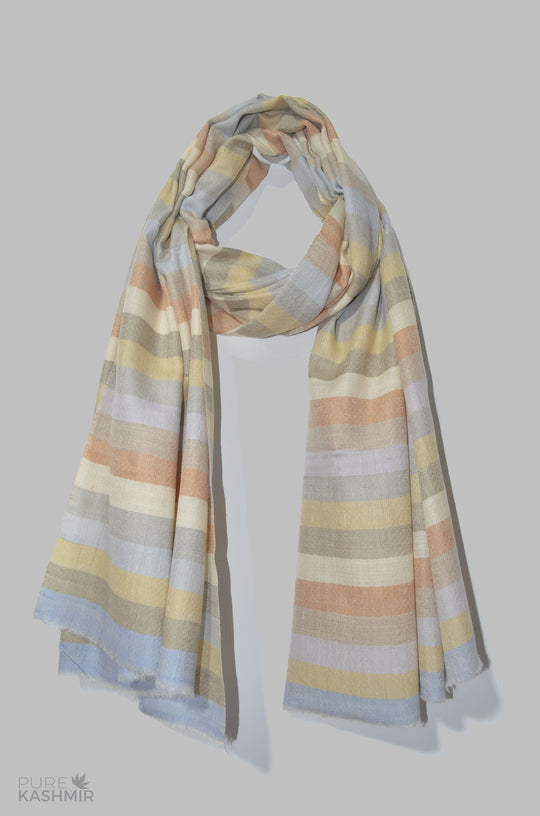 Woven Stripes Handwoven Cashmere Pashmina Shawl