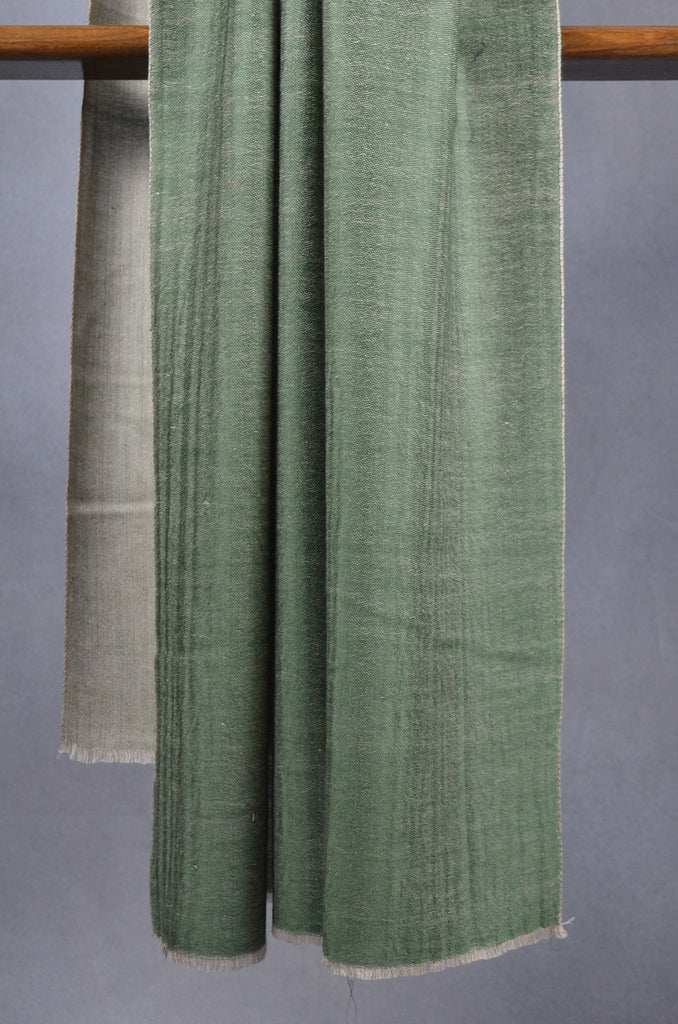 Olive Green Reversible Merino & Silk Scarf