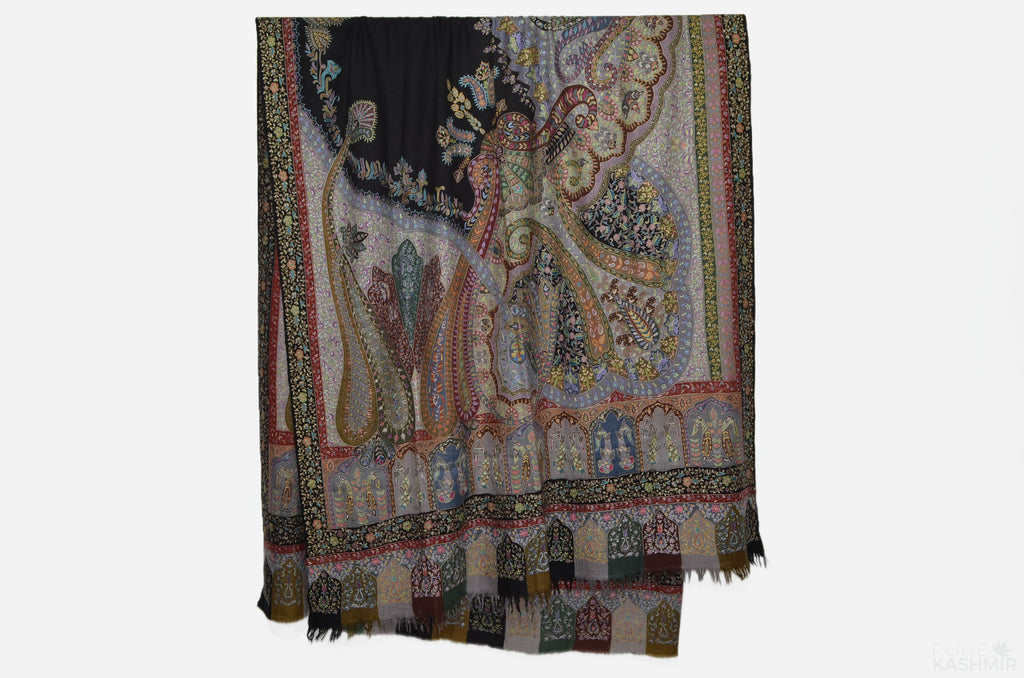 Oversized 2.5 Yard Kalamkari Pashmina Jamawar Shawl