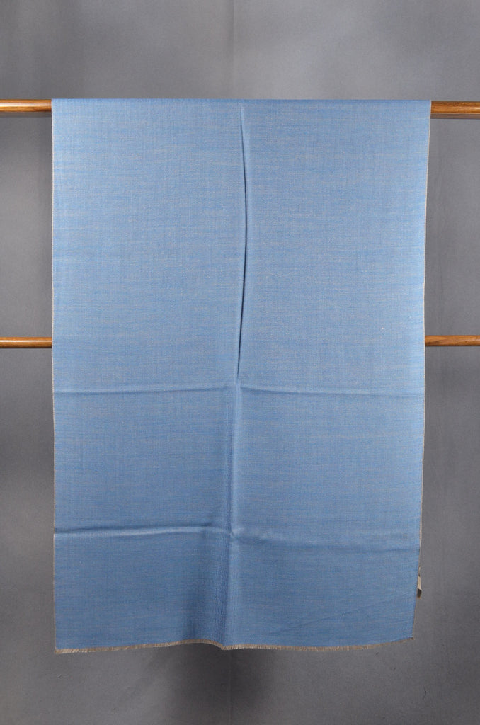 Stone Blue Reversible Merino & Silk Scarf