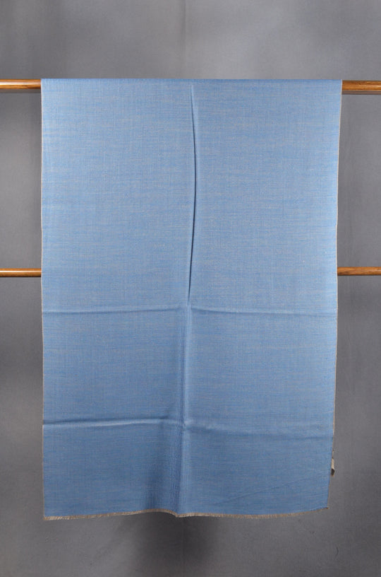 Stone Blue Reversible Merino & Silk Scarf