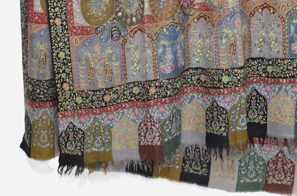 Oversized 2.5 Yard Kalamkari Pashmina Jamawar Shawl