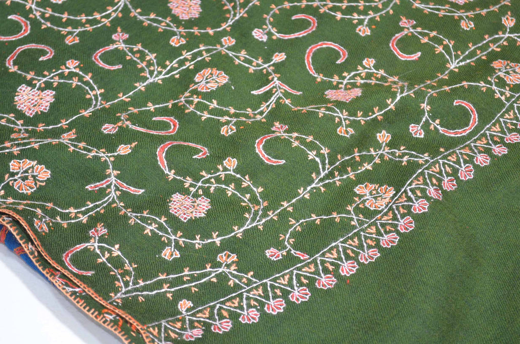 Shop for triple dye merino sozni embroidery shawls | Made in Kashmir