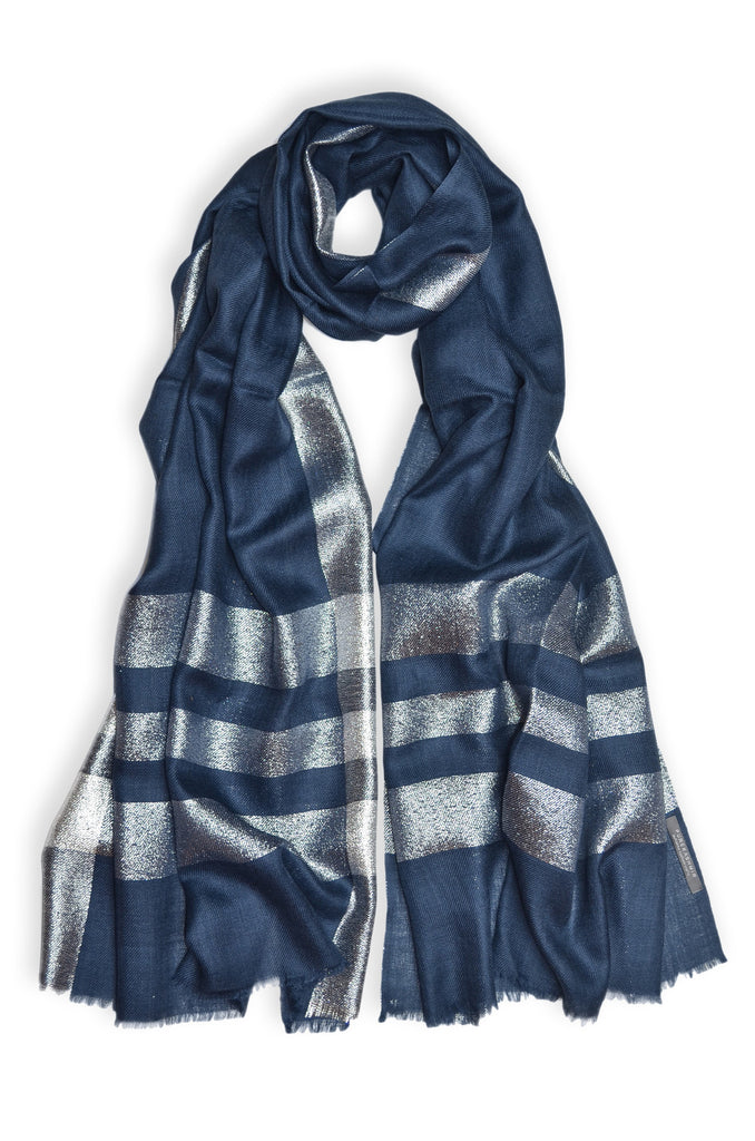 Zari Border Merino Scarf