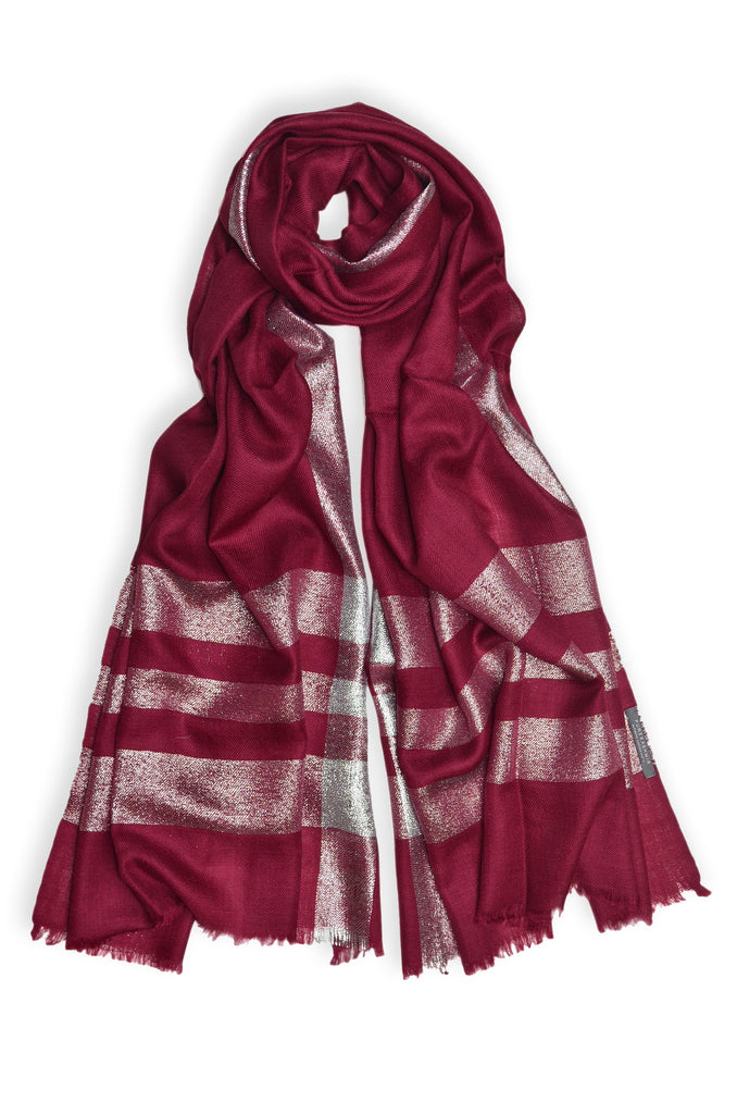 Zari Border Merino Scarf