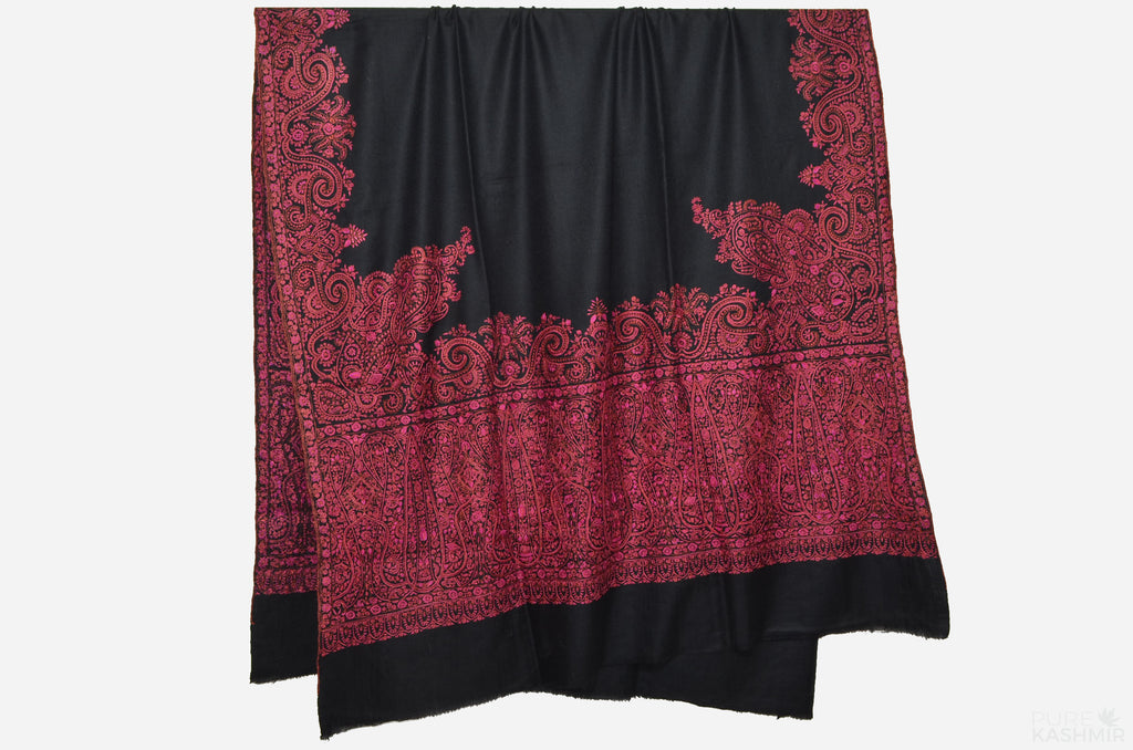 Oversized 2.5 Yard Black Pashmina Shawl