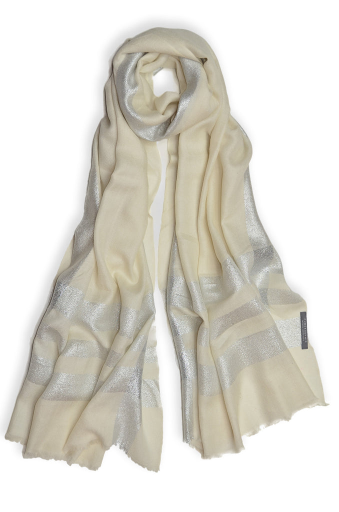 Zari Border Merino Scarf