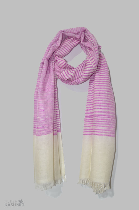 Pink Khadi Pattern Handwoven Cashmere Pashmina Scarf