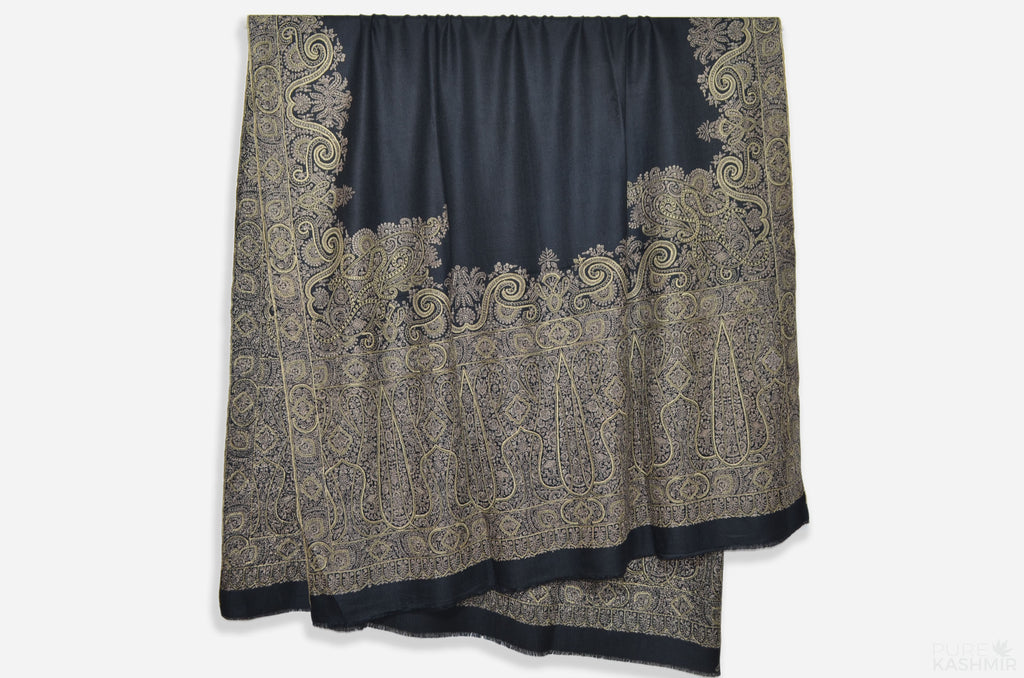 Oversized 2.5 Yard Black Pashmina Shawl