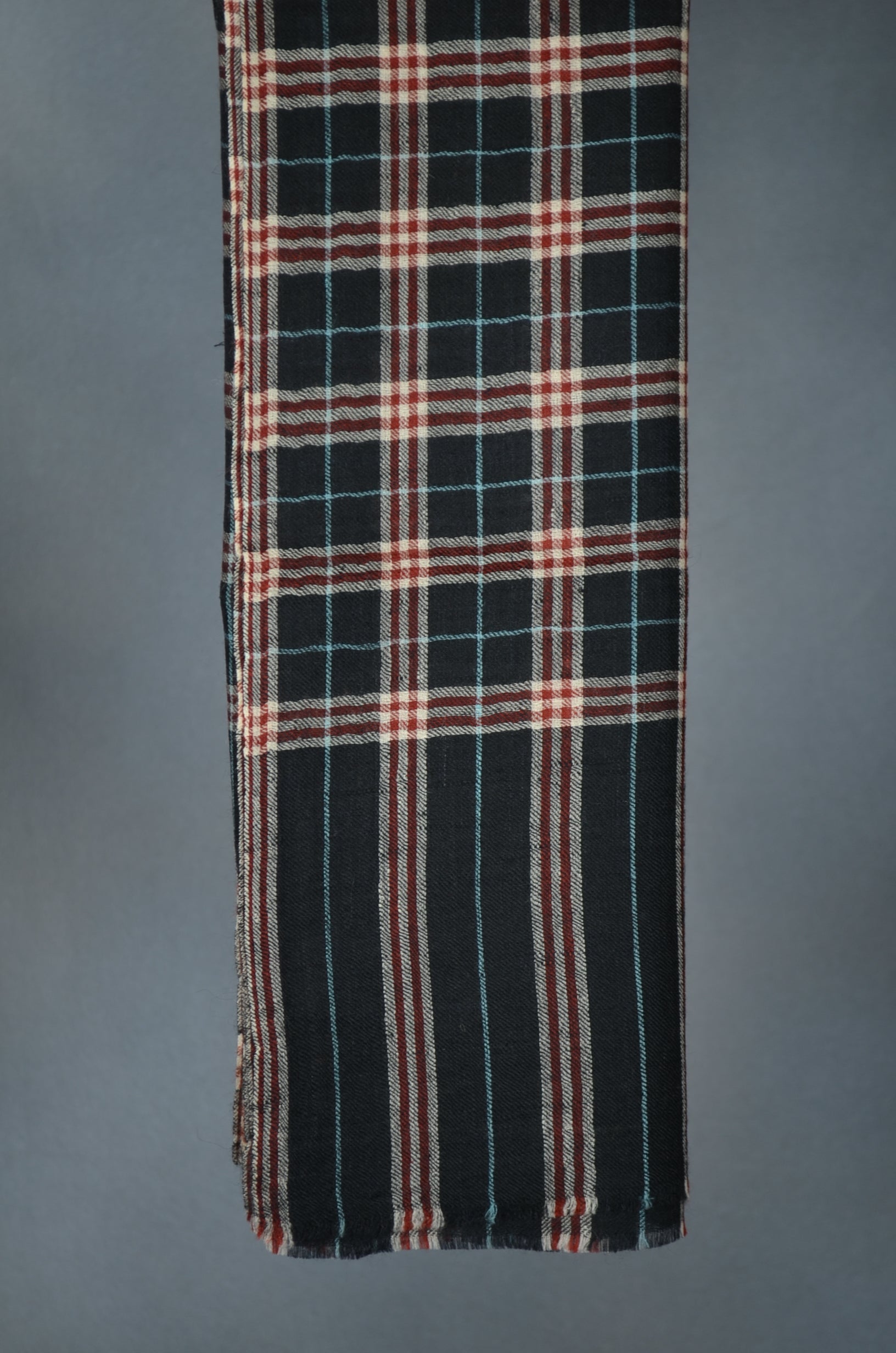 Black Check Handwoven Cashmere Pashmina Scarf