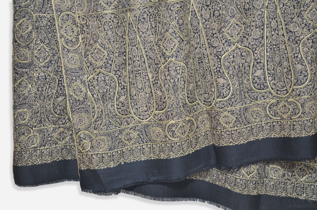 Oversized 2.5 Yard Black Pashmina Shawl