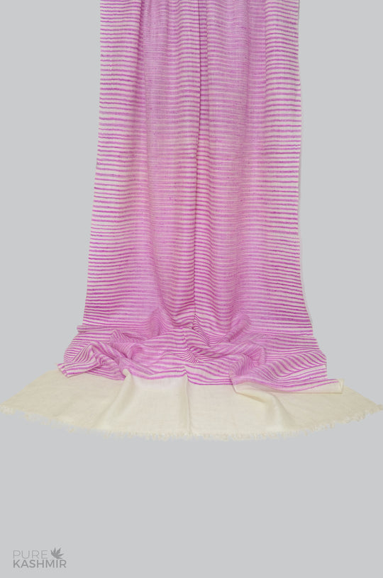 Pink Khadi Pattern Handwoven Cashmere Pashmina Scarf