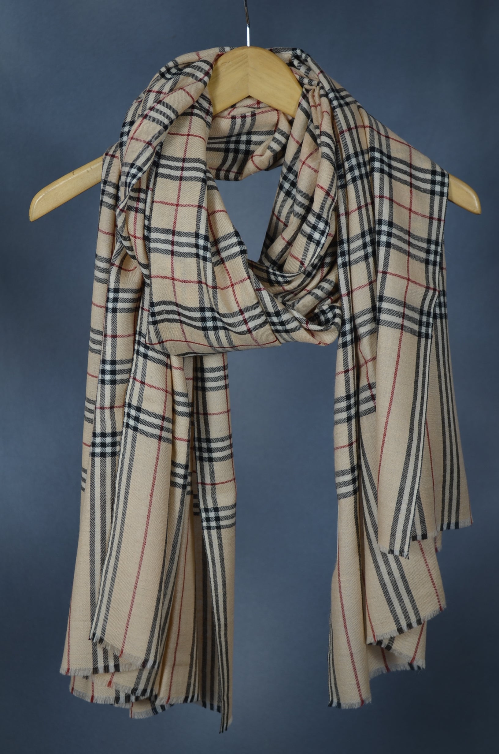Plaid Handwoven Cashmere Pashmina Shawl/Scarf