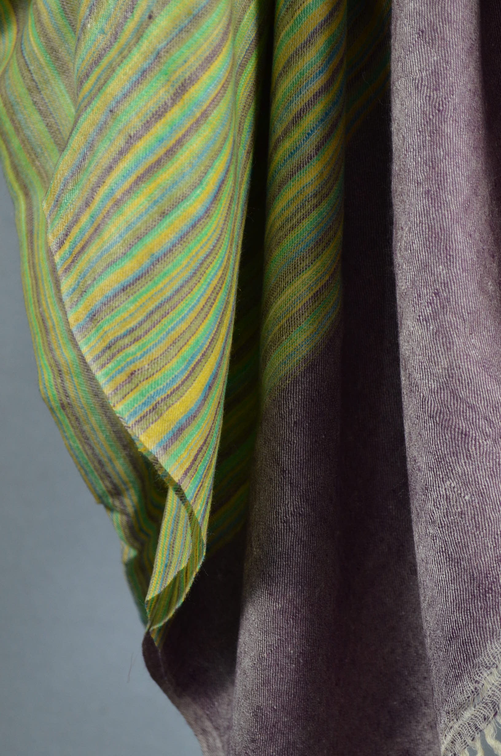 Multi Color Green Tone Handwoven Cashmere Pashmina Shawl