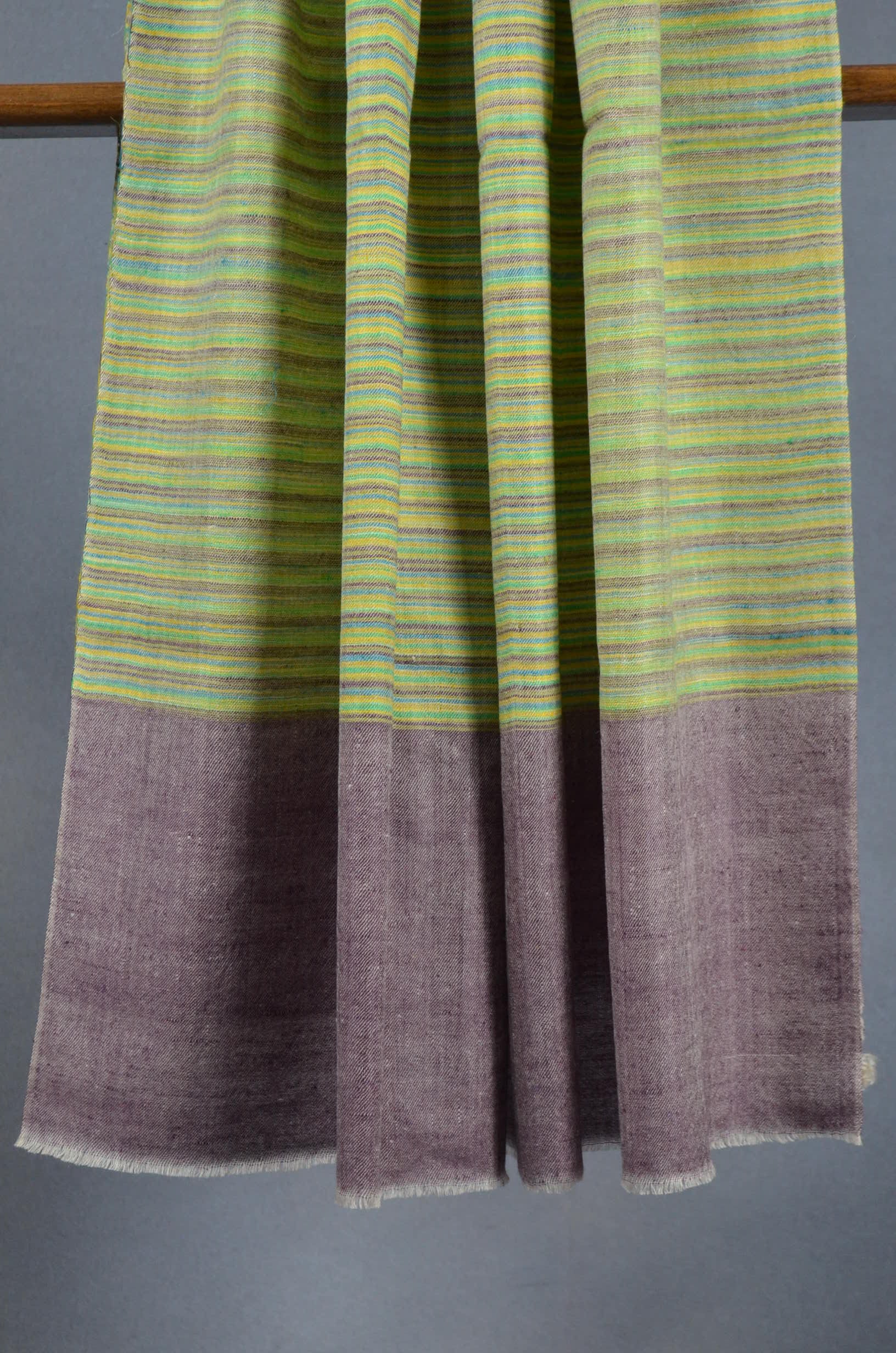 Multi Color Green Tone Handwoven Cashmere Pashmina Shawl