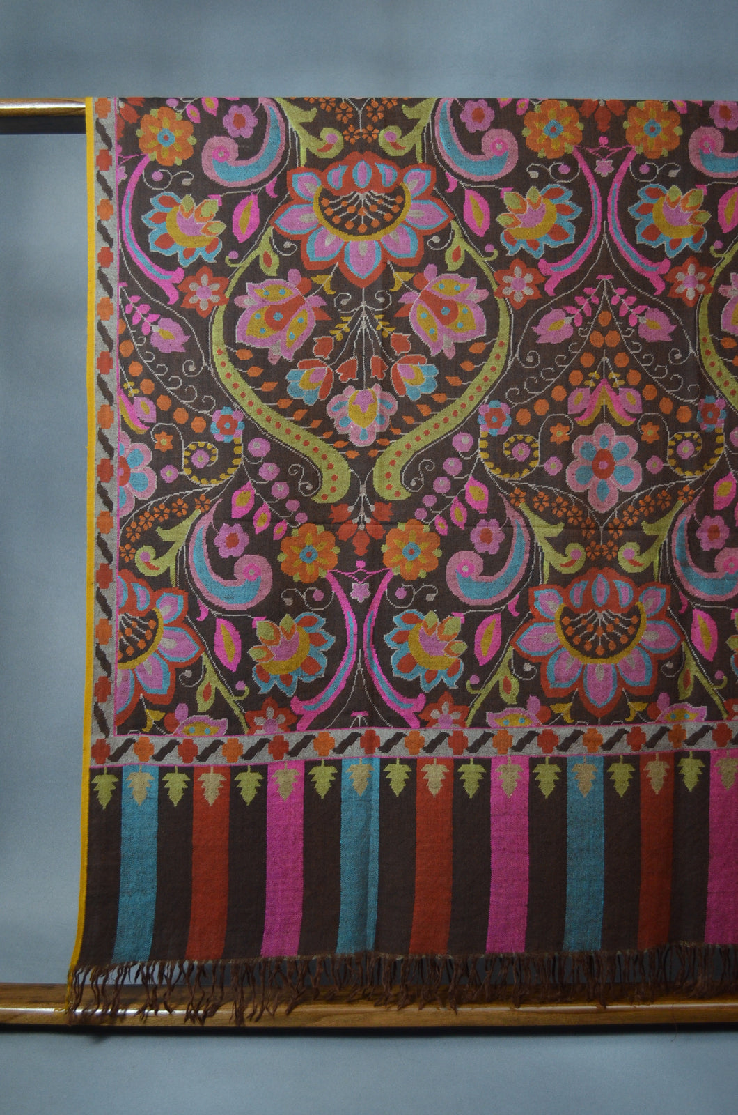 Dark Brown Kani Pashmina Shawl