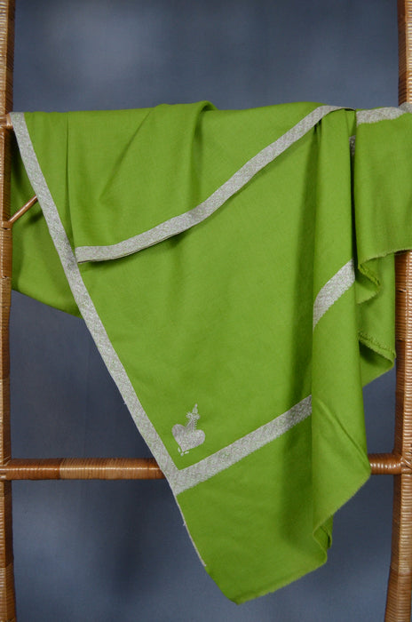 Green Border Embroidery Cashmere Pashmina Shawl
