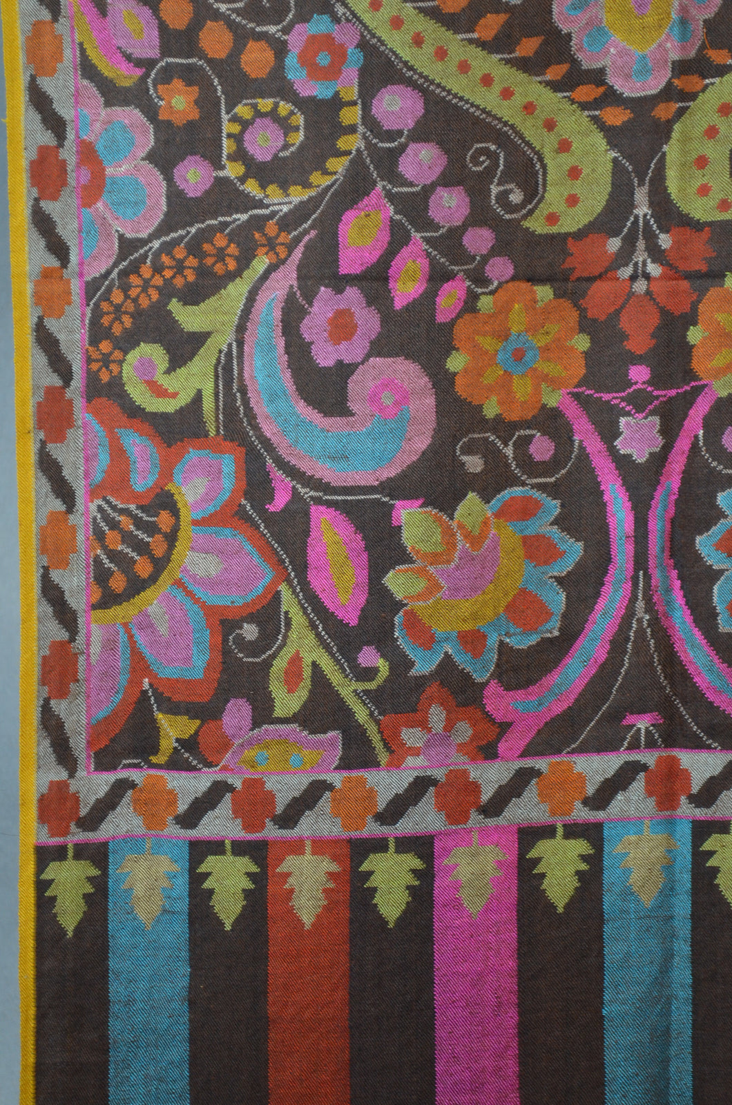 Dark Brown Kani Pashmina Shawl