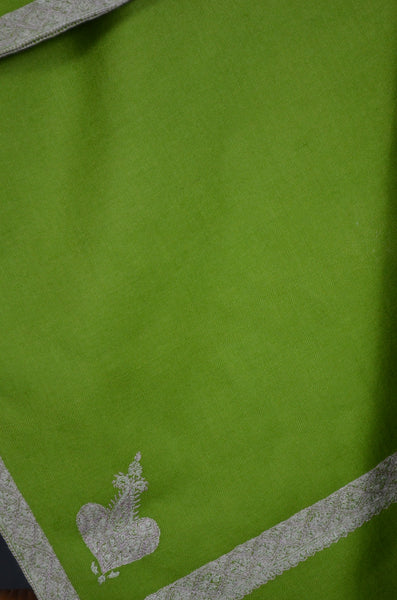 Green Border Embroidery Cashmere Pashmina Shawl